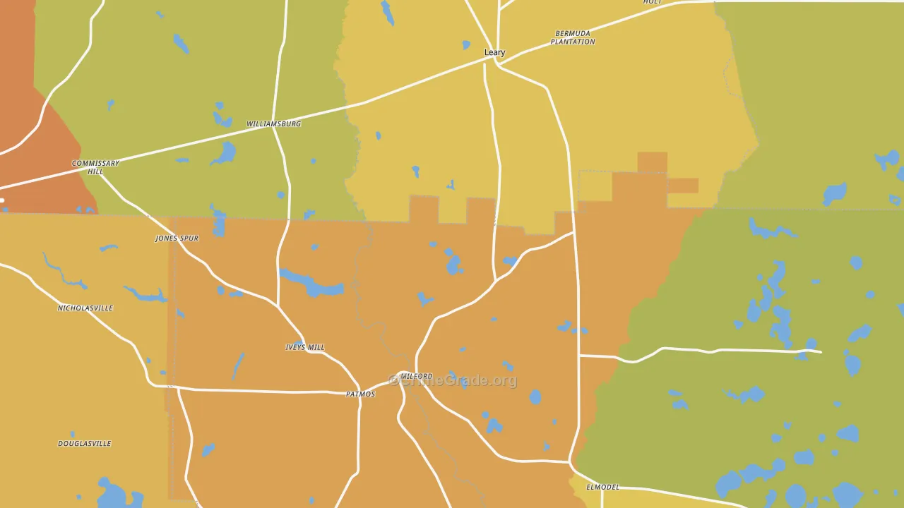 Leary, GA Map of Assault Rates