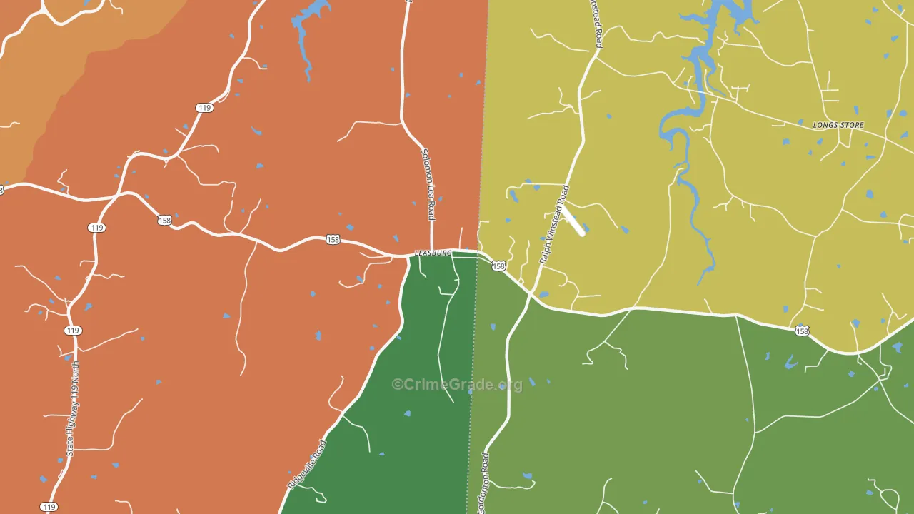 Leasburg, NC Map of Assault Rates