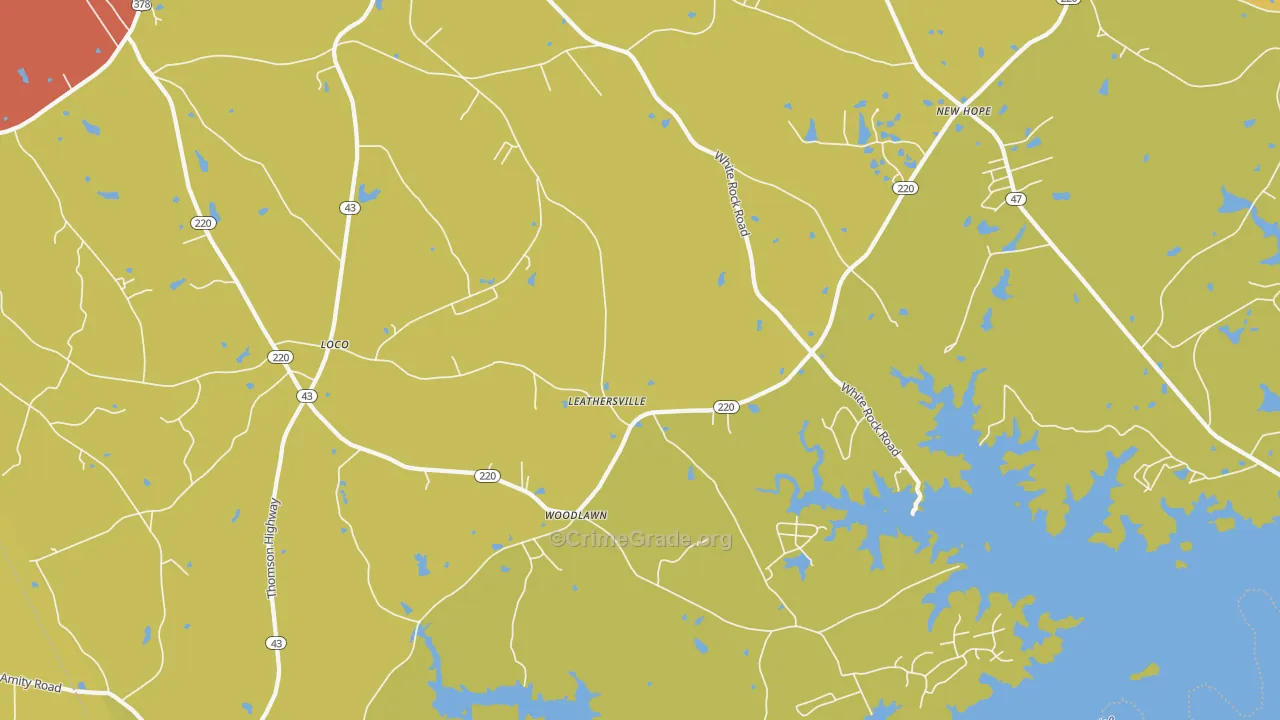 Leathersville, GA Map of Assault Rates
