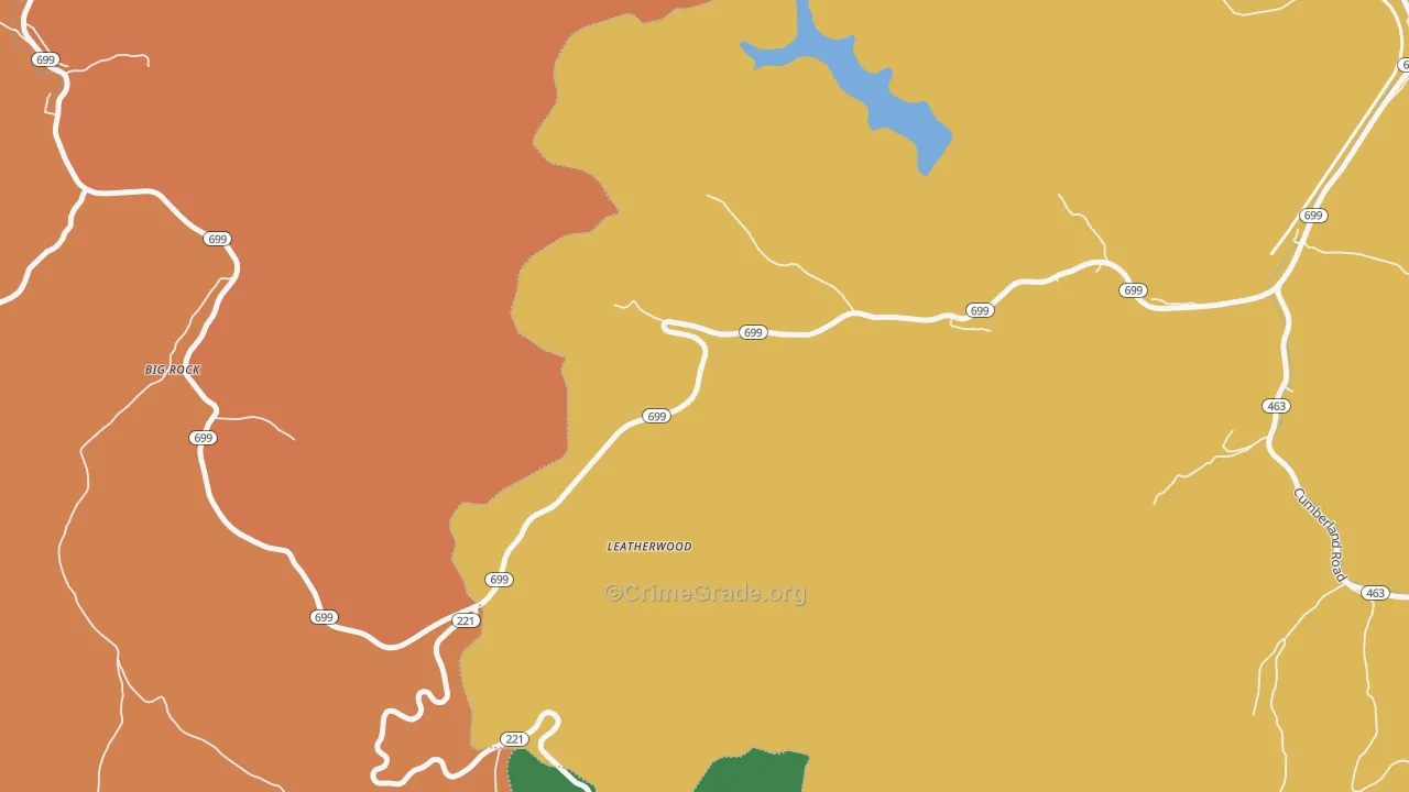 Leatherwood, KY Map of Assault Rates