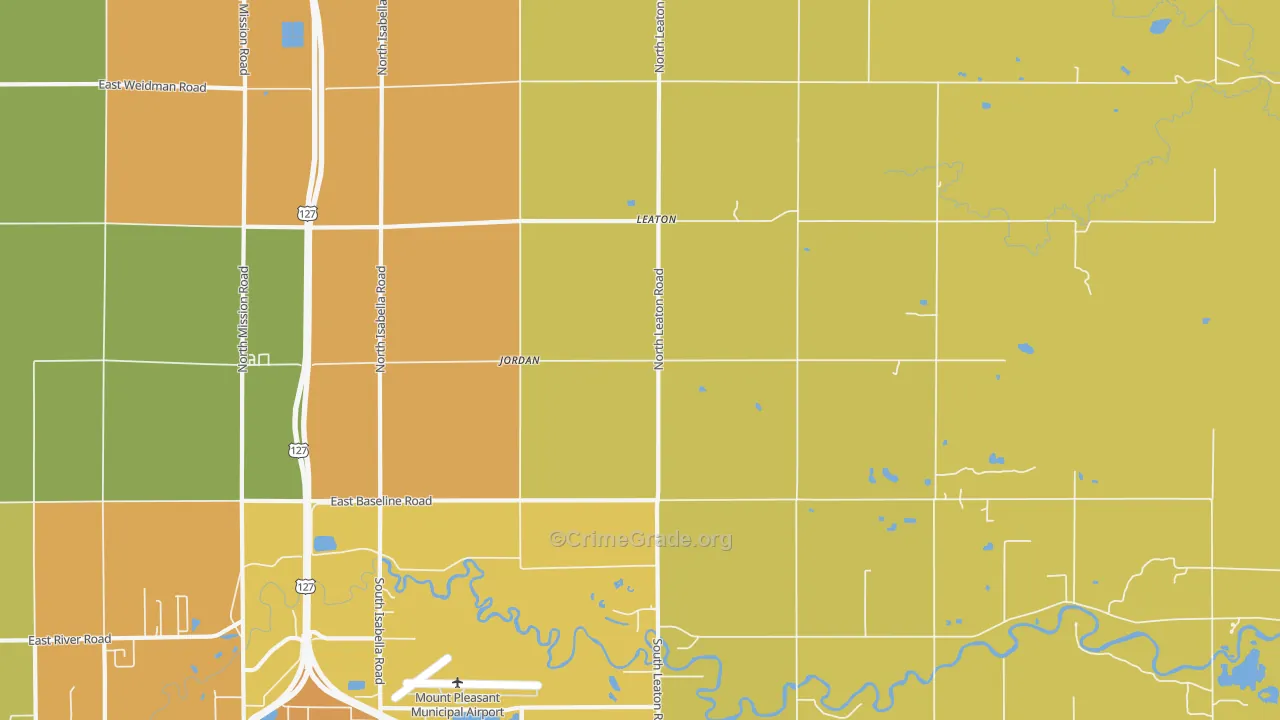 Leaton, MI Map of Assault Rates