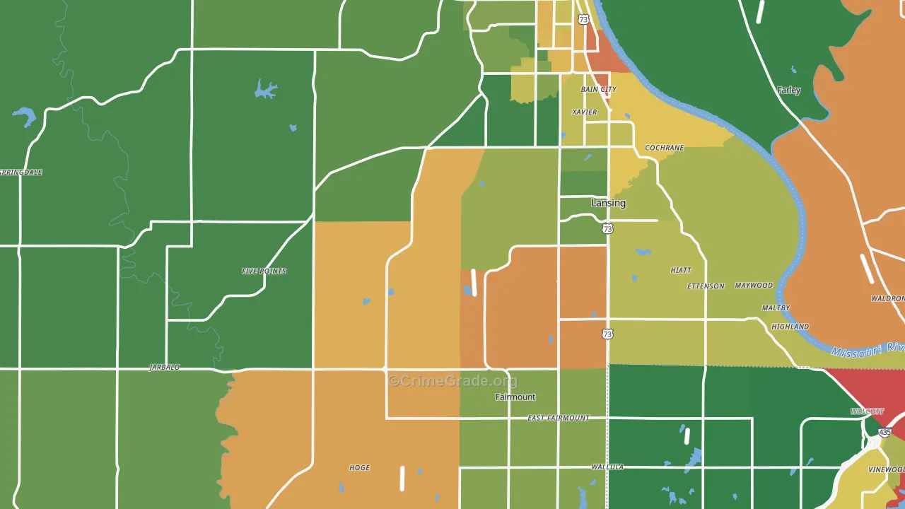 Leavenworth County, KS Map of Assault Rates