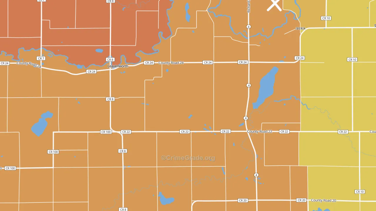 Leavenworth, MN Map of Assault Rates