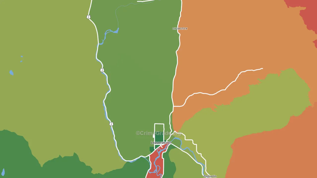 Leavenworth, WA Map of Assault Rates