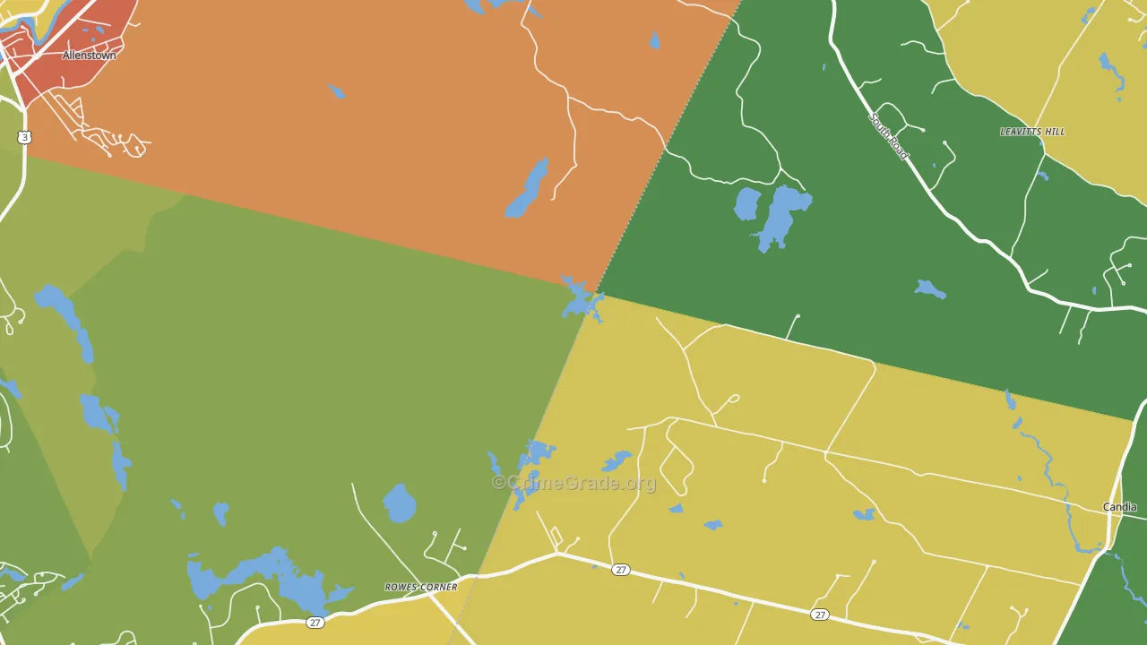Leavitts Hill, NH Map of Assault Rates