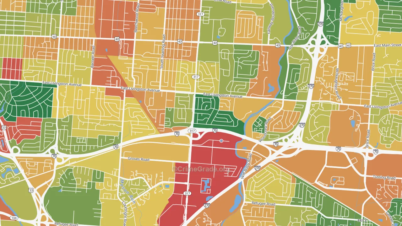 Leawood, Columbus, OH Map of Assault Rates