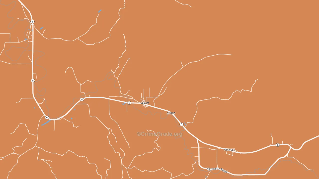 Lebam, WA Map of Assault Rates
