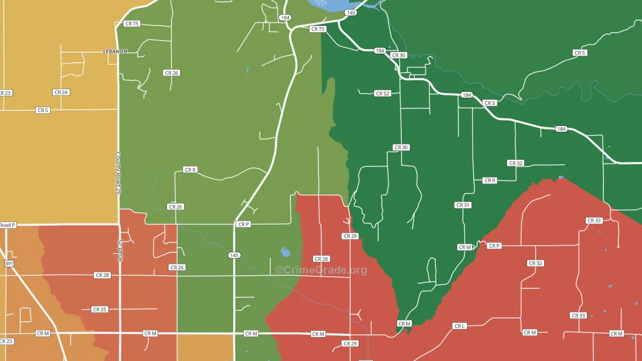 Lebanon, CO Map of Assault Rates