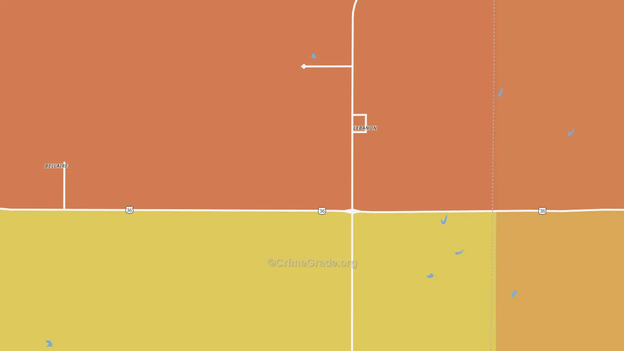 Lebanon, KS Map of Assault Rates