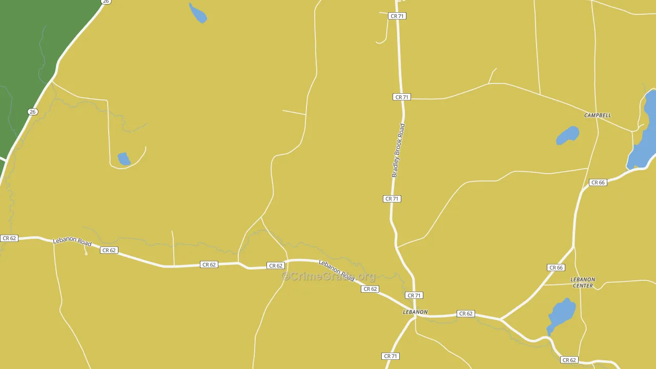 Lebanon, NY Map of Assault Rates