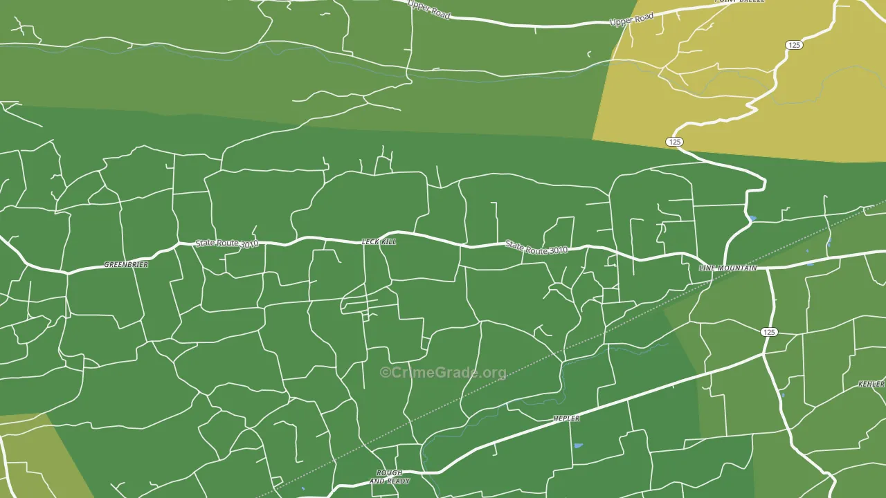 Leck Kill, PA Map of Assault Rates