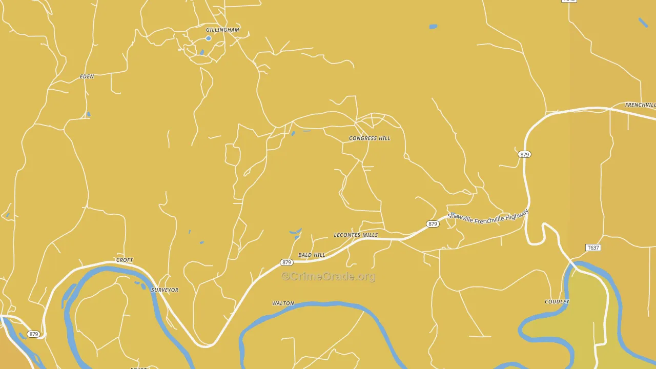 Lecontes Mills, PA Map of Assault Rates