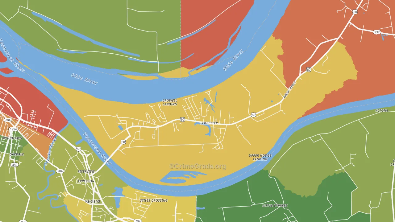 Ledbetter, KY Map of Assault Rates