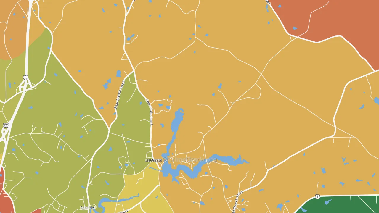 Ledbetter, NC Map of Assault Rates