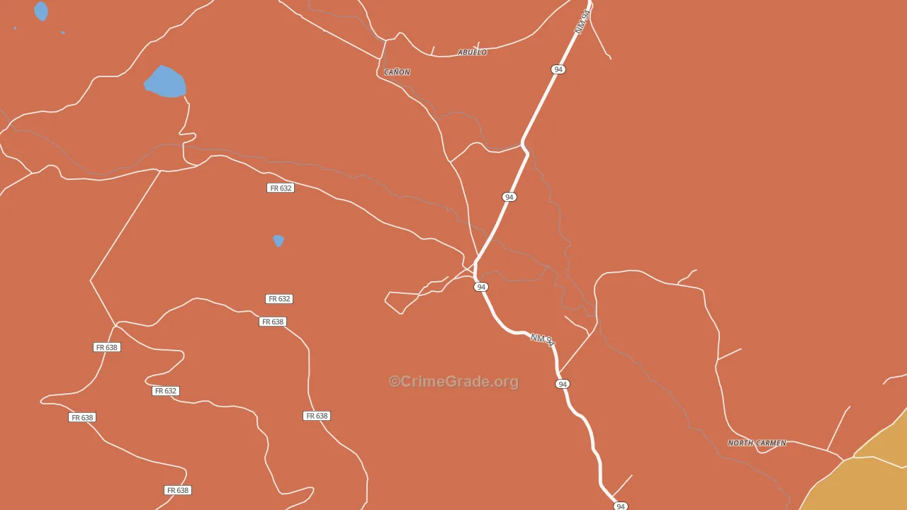 Ledoux, NM Map of Assault Rates