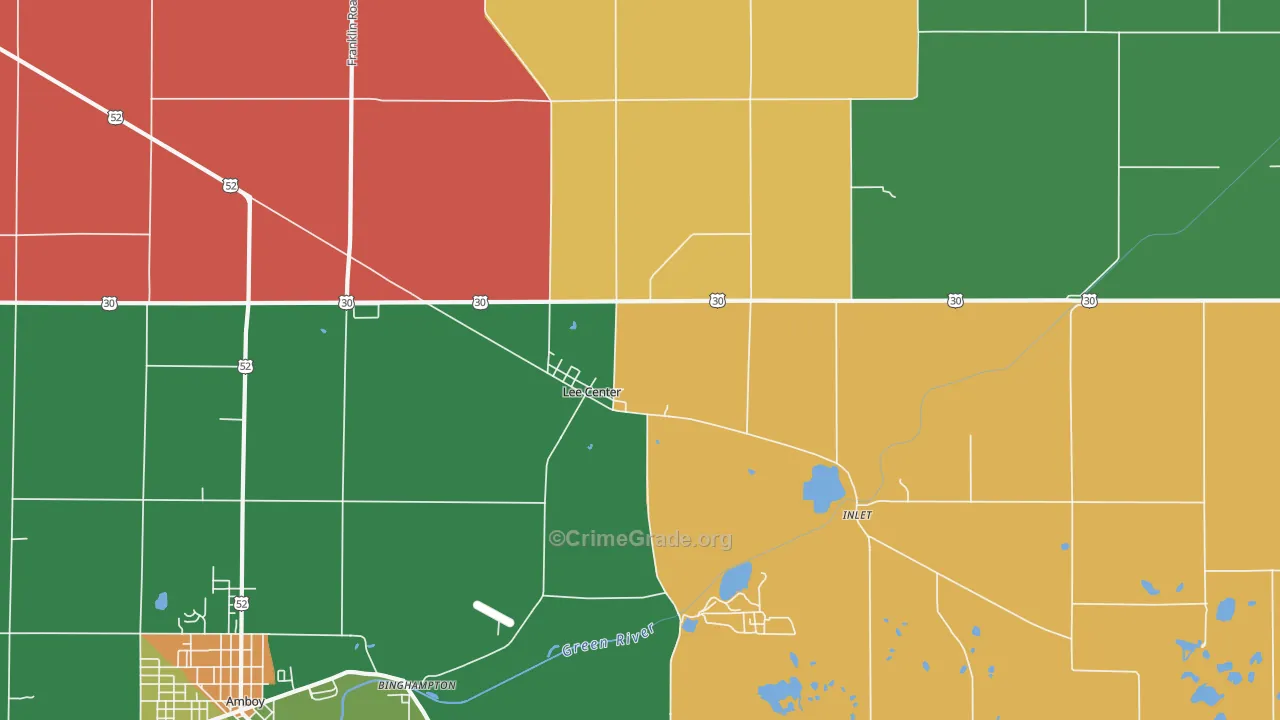 Lee Center, IL Map of Assault Rates