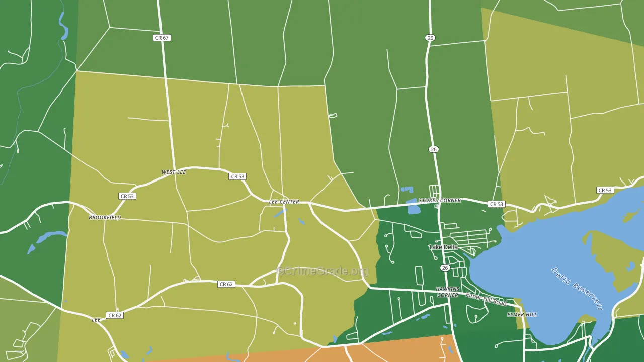 Lee Center, NY Map of Assault Rates
