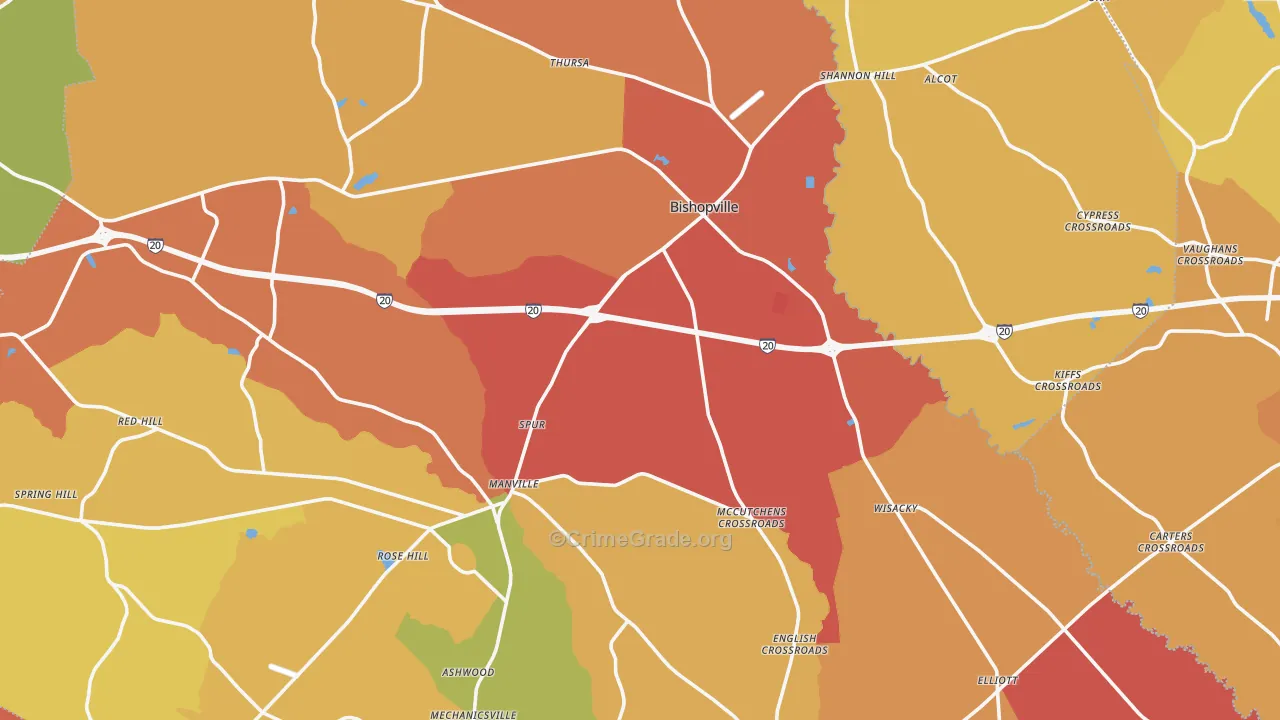 Lee County, SC Map of Assault Rates