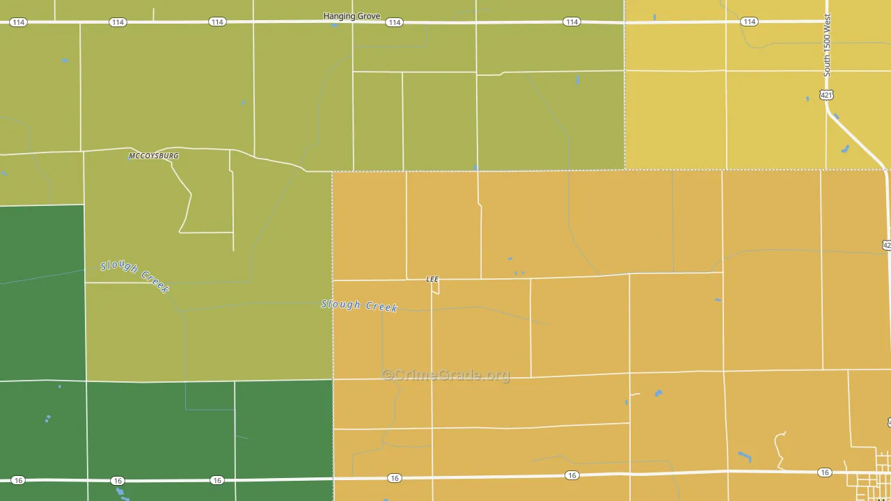 Lee, IN Map of Assault Rates