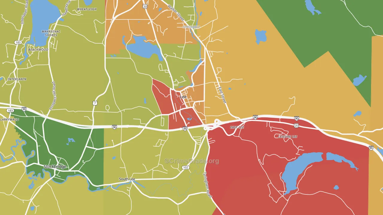Lee, MA Map of Assault Rates