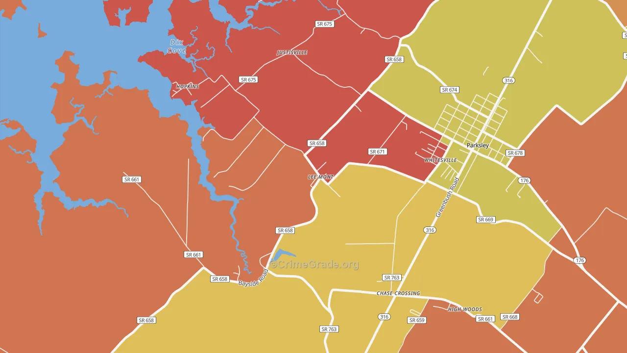 Lee Mont, VA Map of Assault Rates