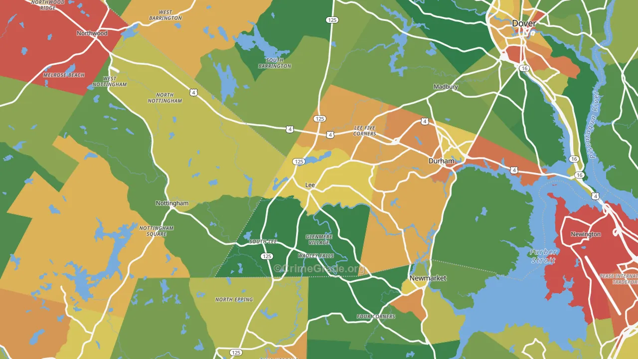 Lee, NH Map of Assault Rates