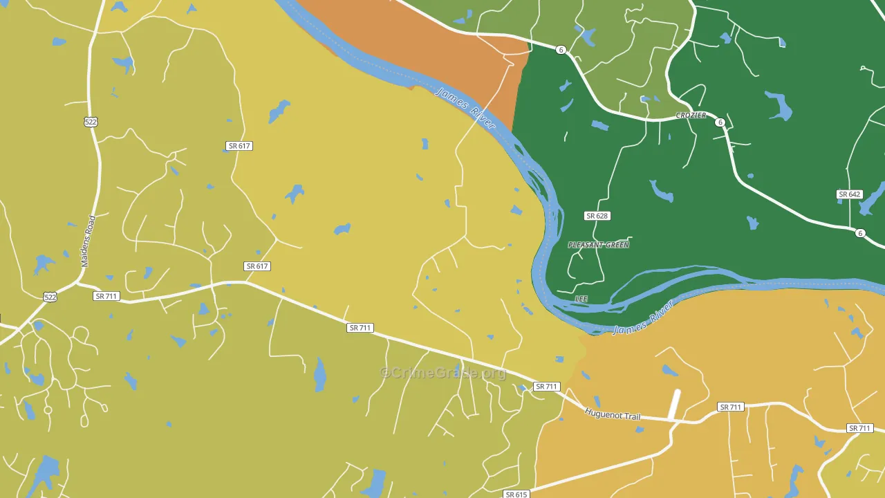 Lee, VA Map of Assault Rates