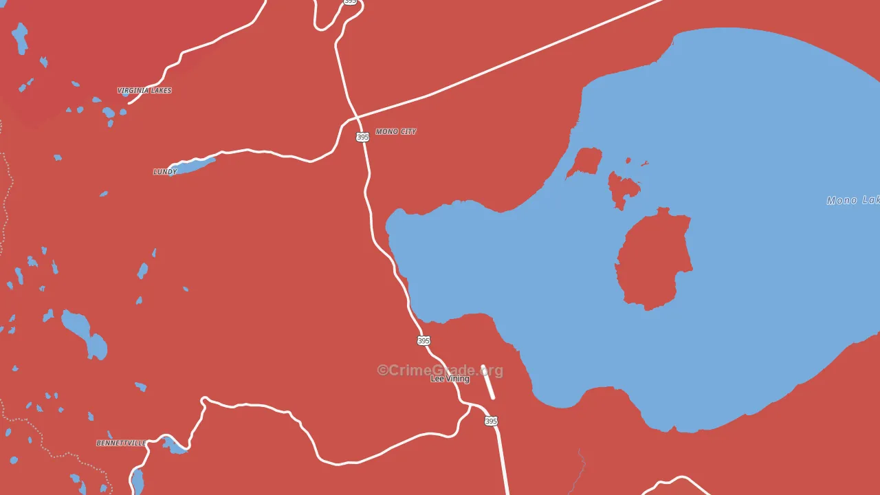 Lee Vining, CA Map of Assault Rates
