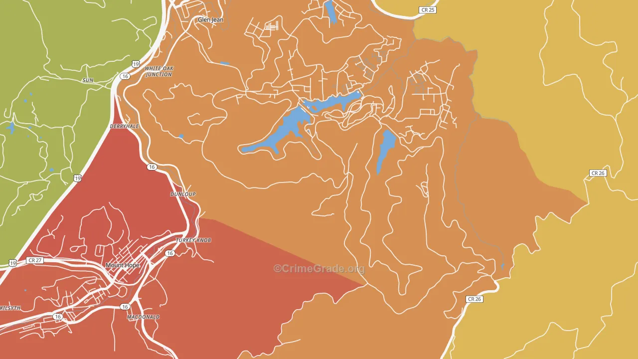 Lee, WV Map of Assault Rates