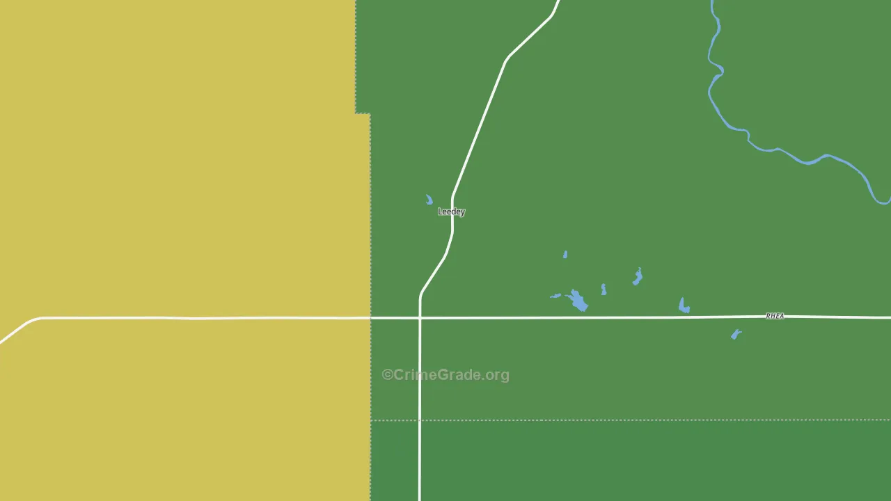 Leedey, OK Map of Assault Rates