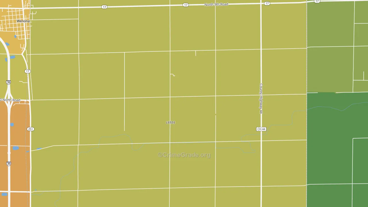 Leeds, IL Map of Assault Rates