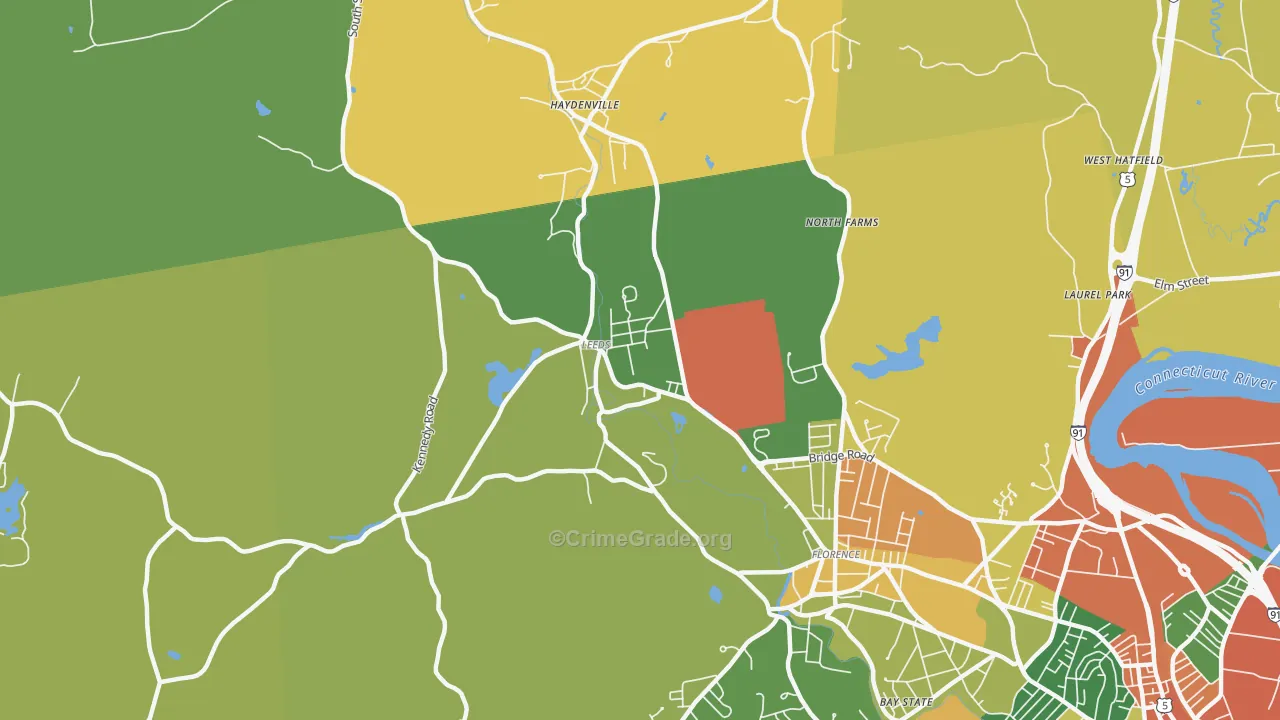 Leeds, MA Map of Assault Rates