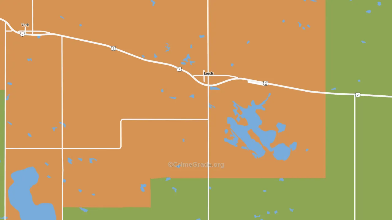 Leeds, ND Map of Assault Rates