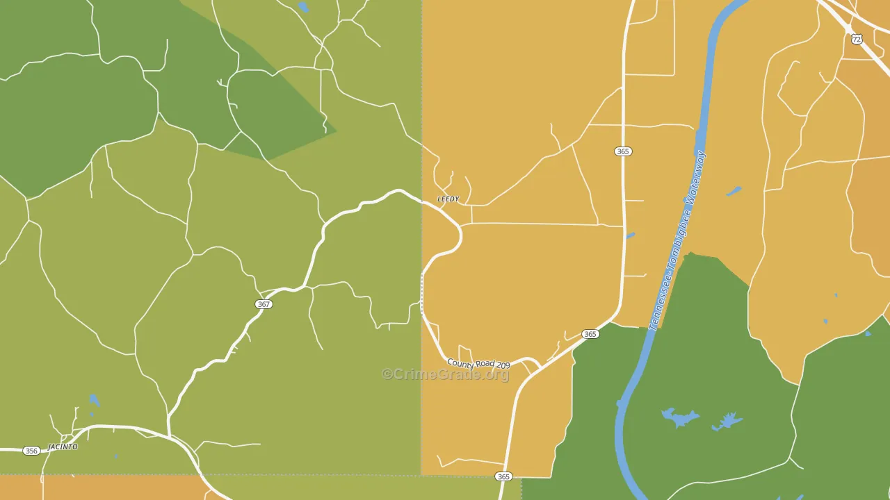 Leedy, MS Map of Assault Rates