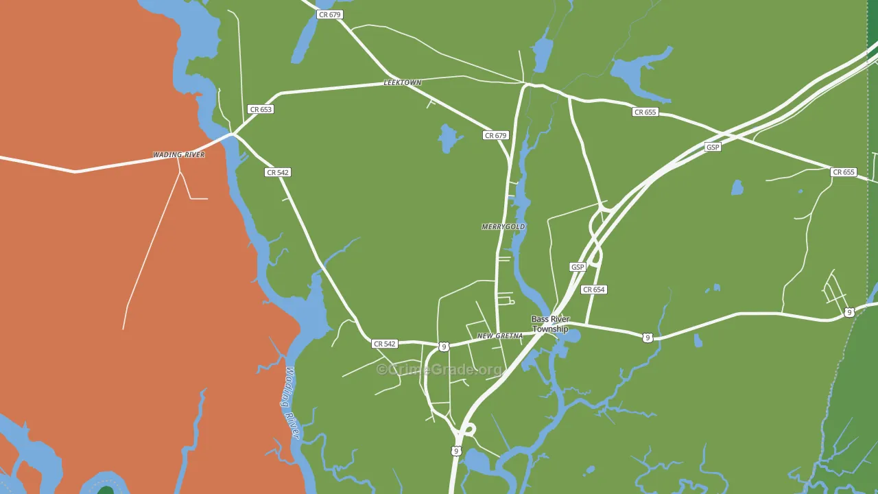 Leektown, NJ Map of Assault Rates