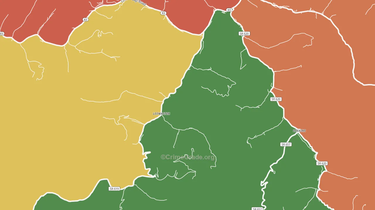 Leemaster, VA Map of Assault Rates