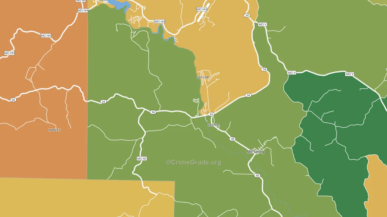 Leeper, MO Map of Assault Rates