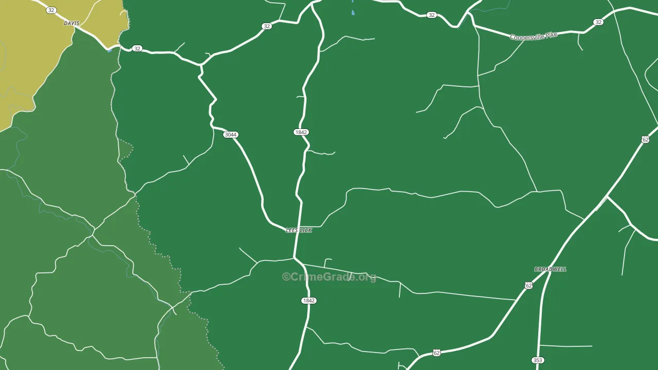 Lees Lick, KY Map of Assault Rates