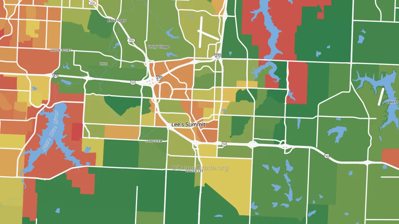 Lees Summit, MO Map of Assault Rates