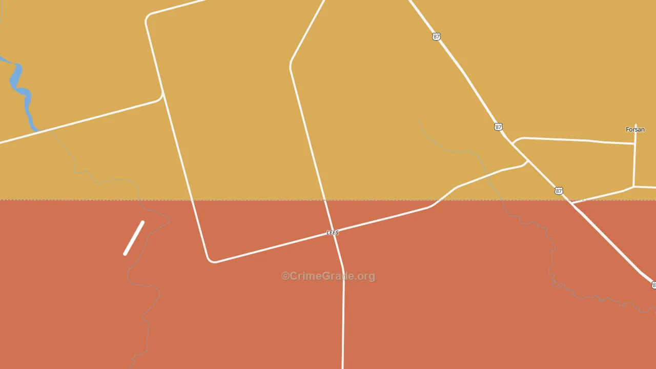 Lees, TX Map of Assault Rates