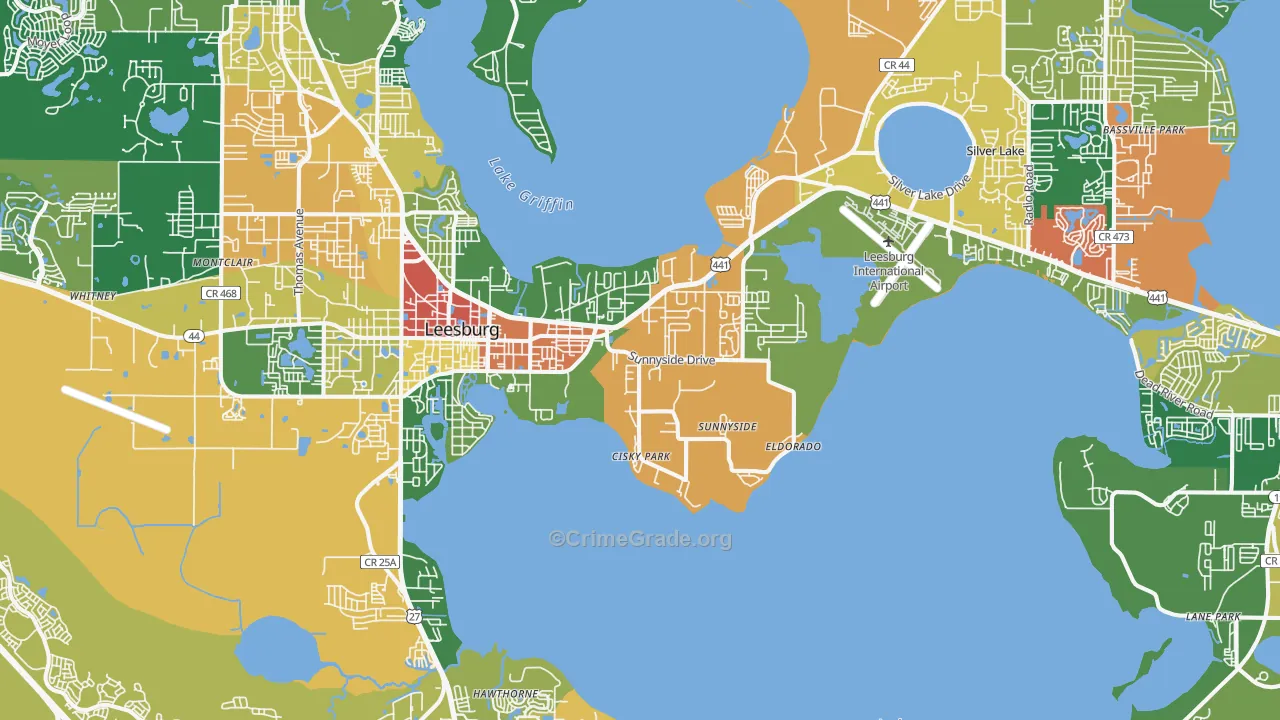 Leesburg, FL Map of Assault Rates