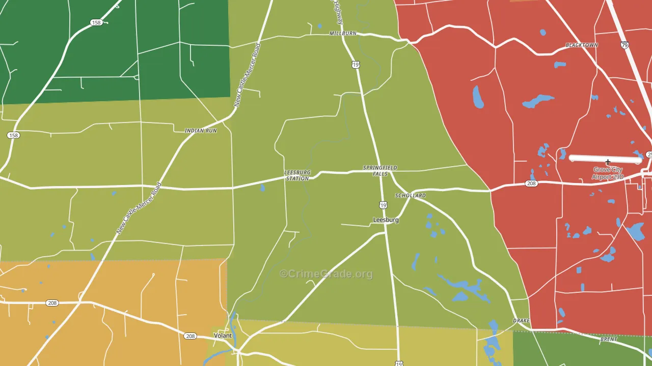 Leesburg, PA Map of Assault Rates