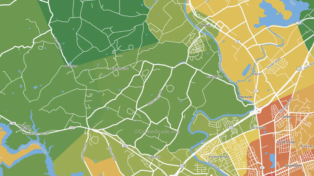 Leesport, PA Map of Assault Rates