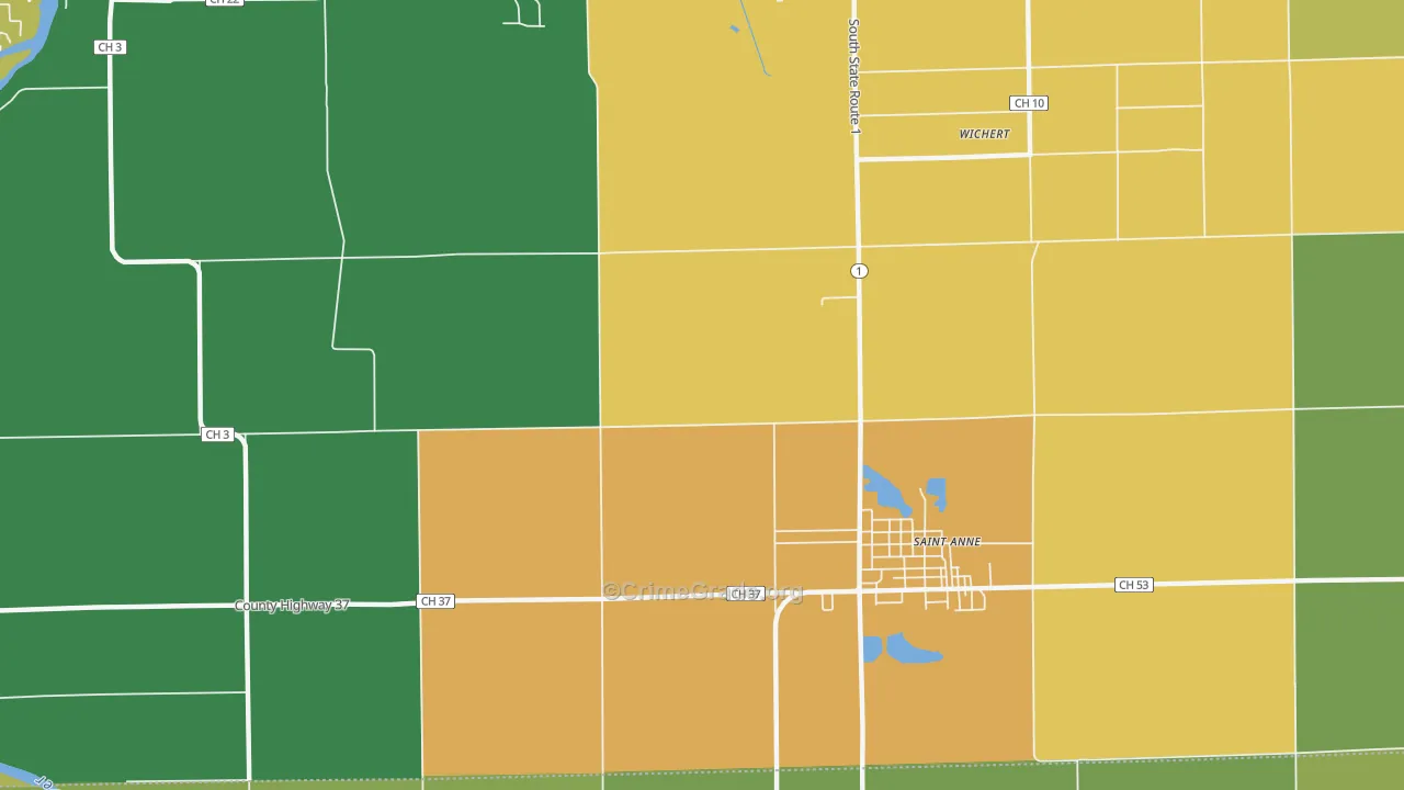 Leesville, IL Map of Assault Rates