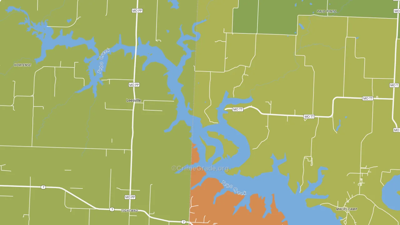 Leesville, MO Map of Assault Rates
