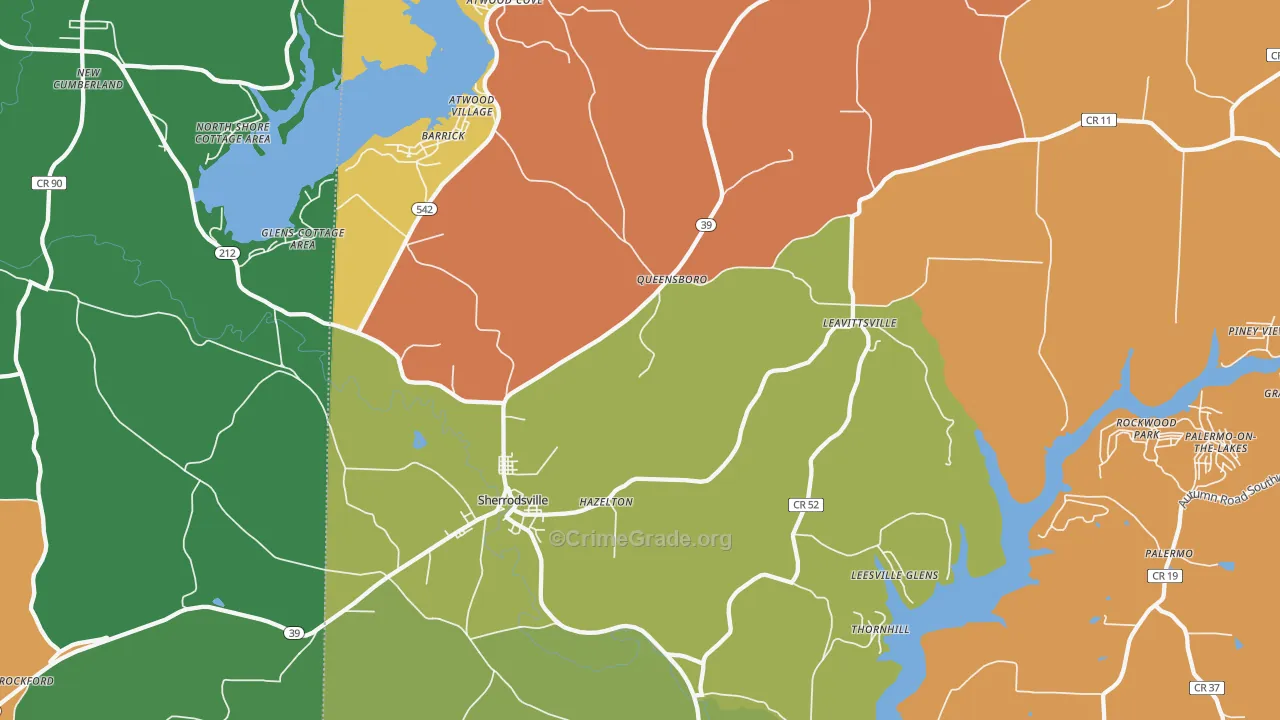 Leesville, OH Map of Assault Rates
