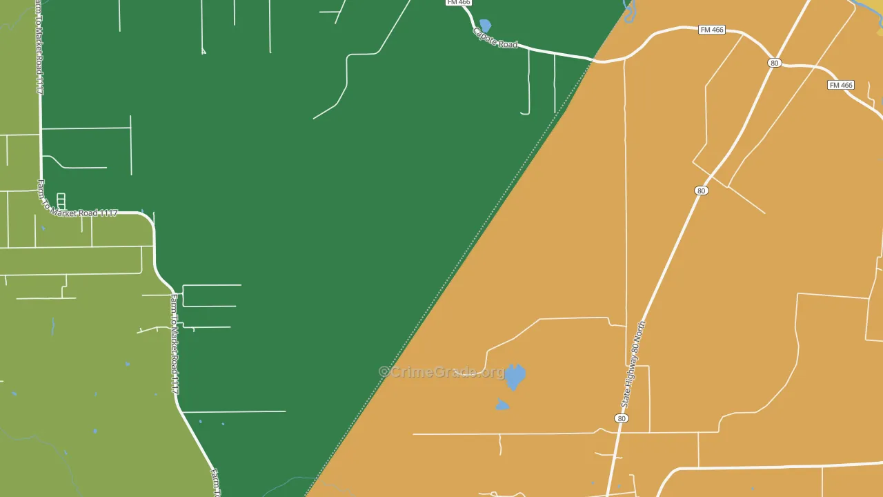 Leesville, TX Map of Assault Rates