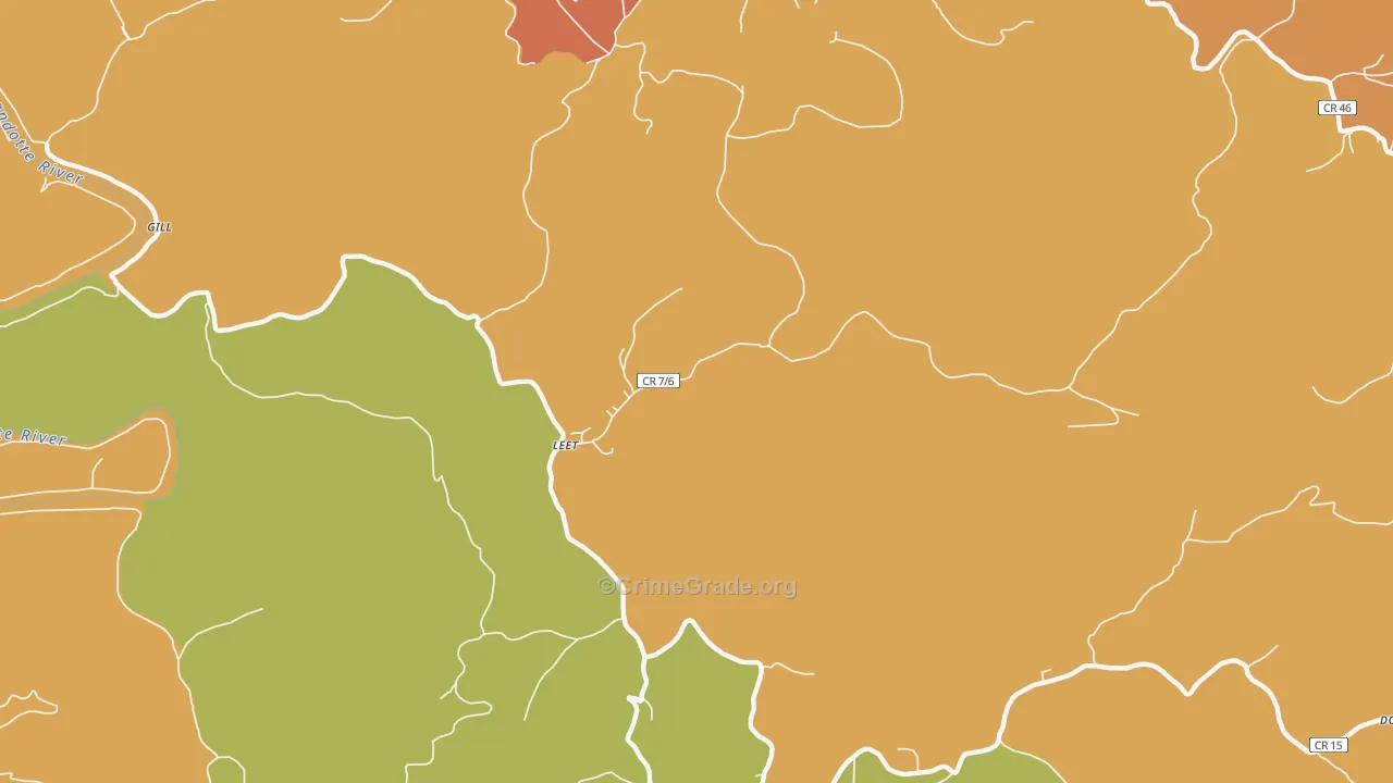 Leet, WV Map of Assault Rates