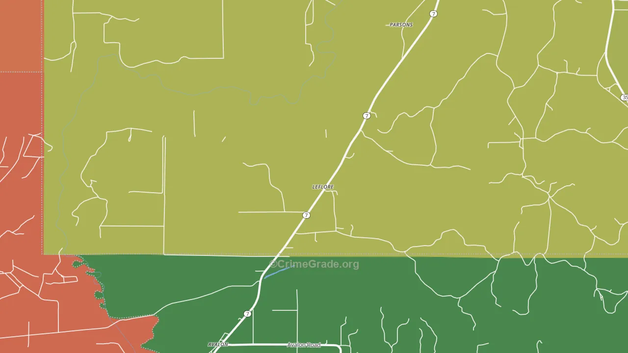 Leflore, MS Map of Assault Rates