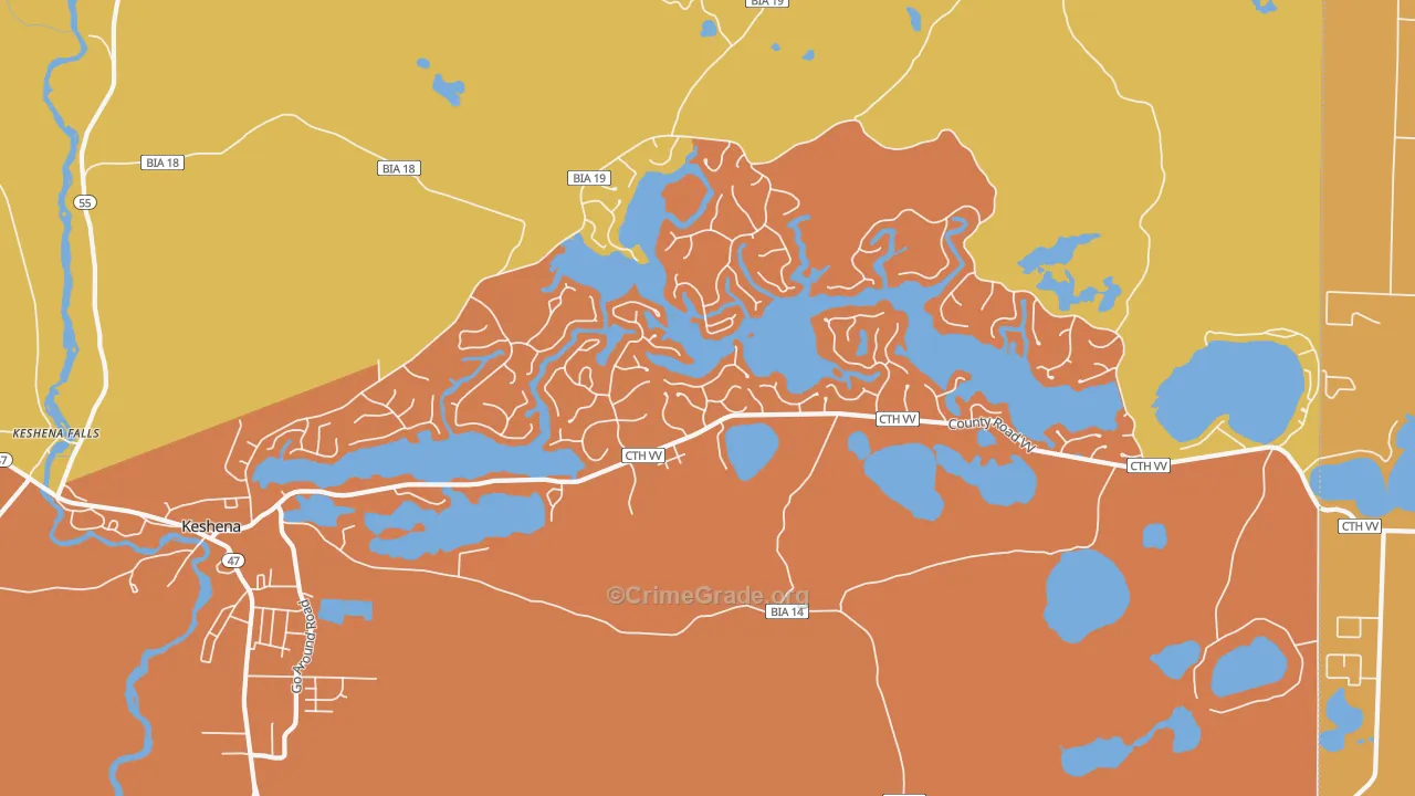 Legend Lake, WI Map of Assault Rates